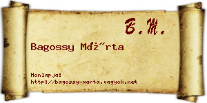 Bagossy Márta névjegykártya