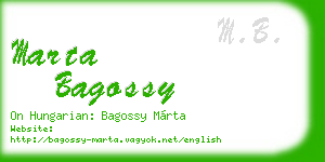 marta bagossy business card